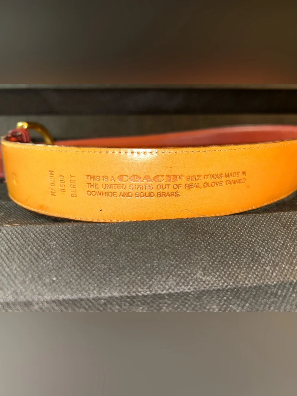 Vintage 1990s Coach Leather Belt (Style #8500) in the vibrant 